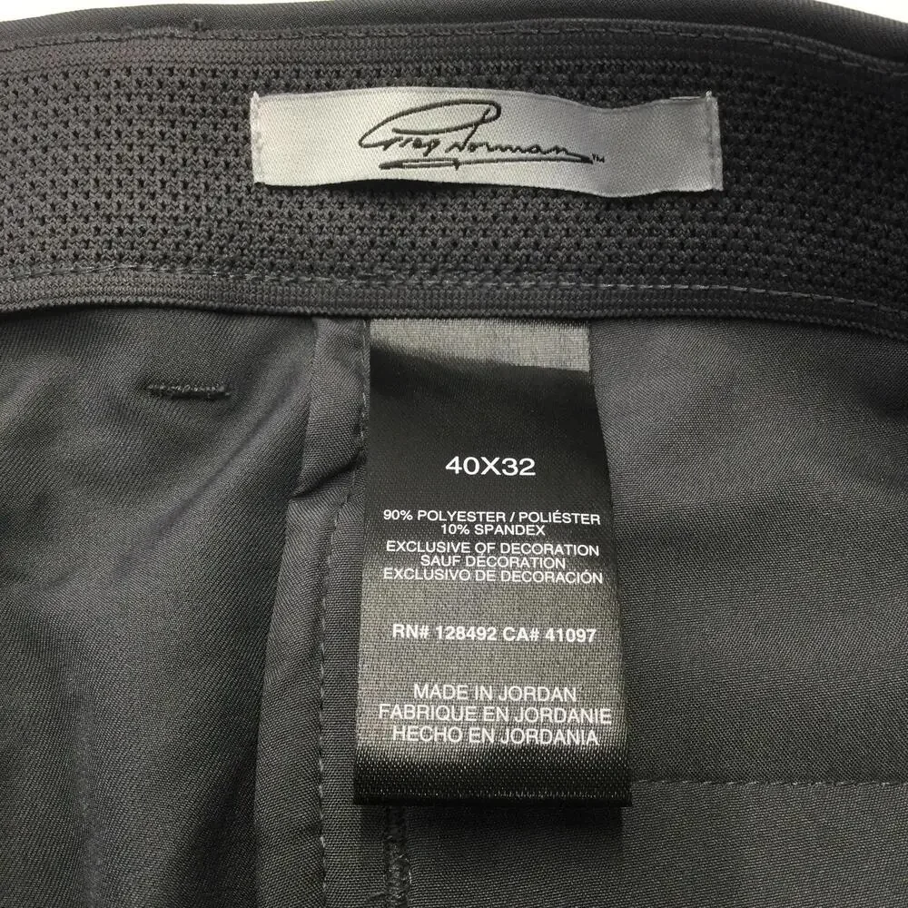 Greg Norman Pants Mens 40x32 Gray Stretch Dress Straight Leg Microfiber Golf